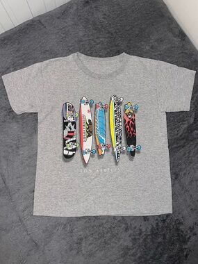Kids Short-Sleeve Gray Skateboard Graphic Tee